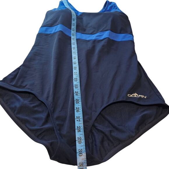 Dolfin Women's Aquashape Color Block Conservative Lap Swimsuit Navy/Royal Sz 18 - Picture 3 of 8